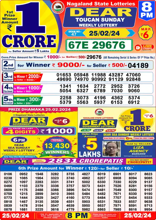 Lottery Sambad 25.02.24 Dear Lottery 8 PM February 25, 2024